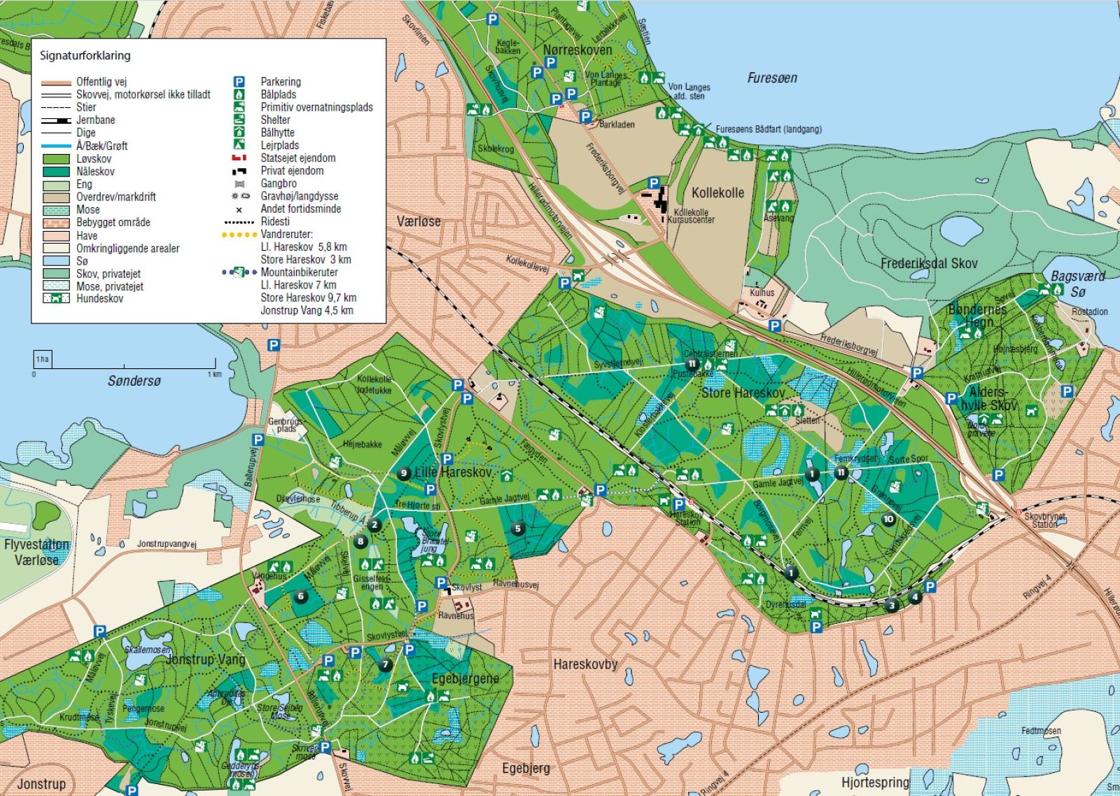 Kort over Hareskovene