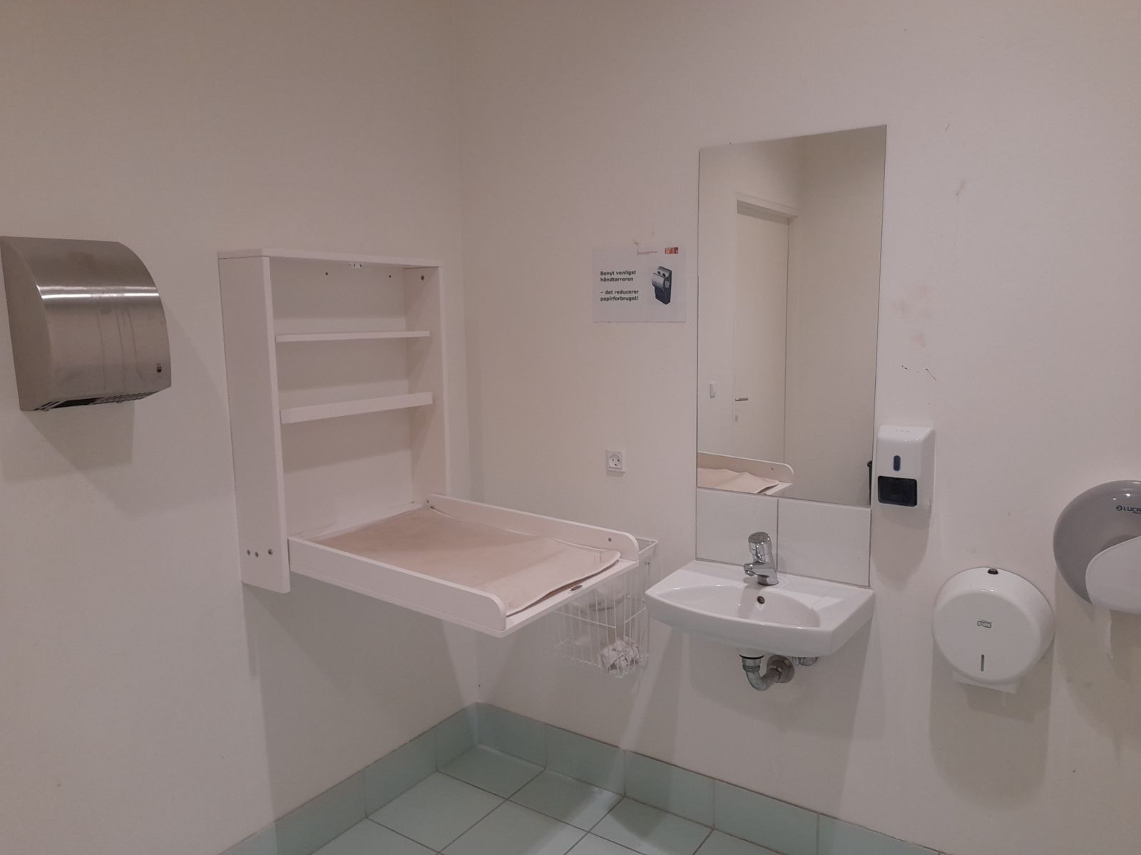 Pusleplads på toilettet. 