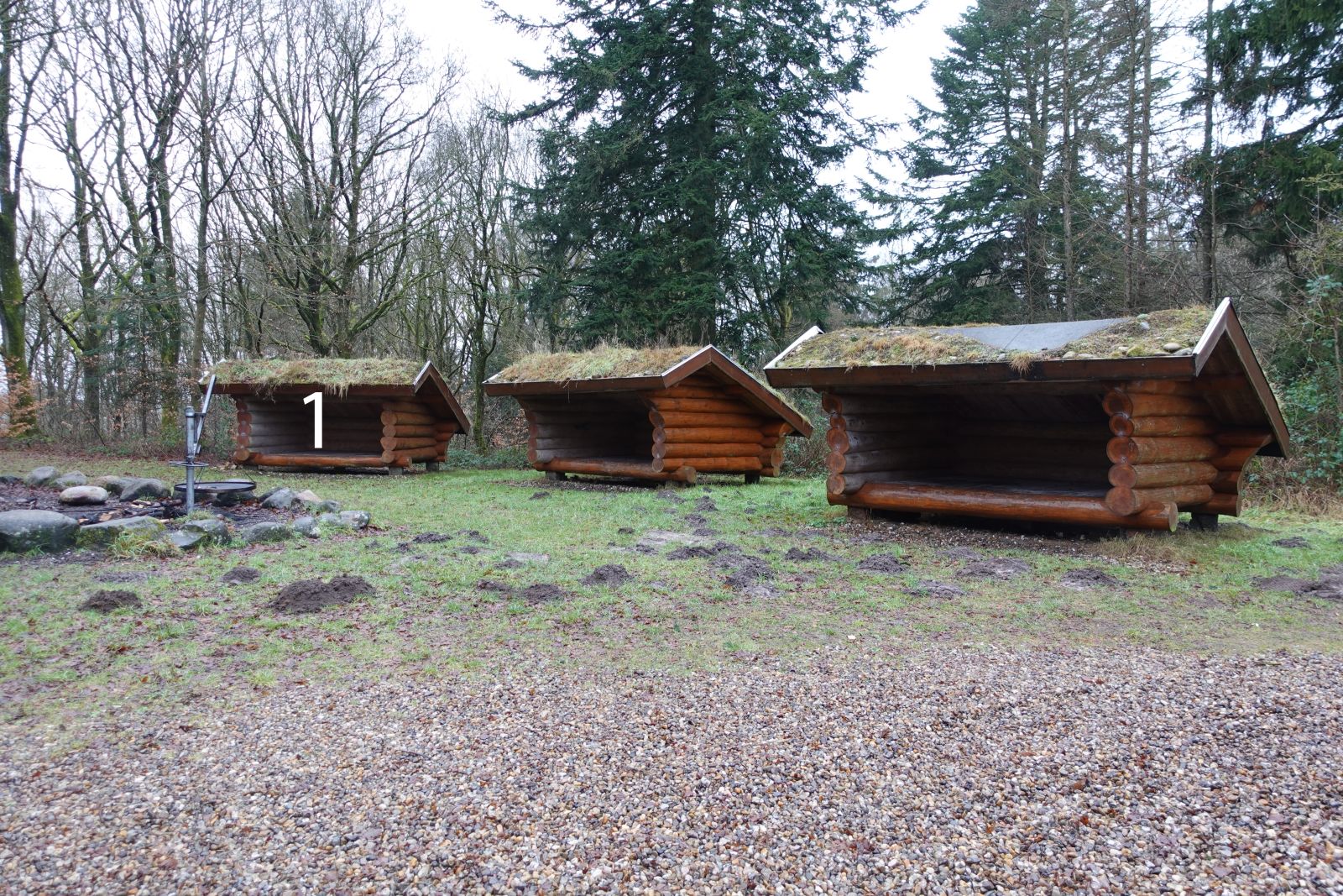 Foto af shelter 1 ved Skovlund Shelterplads