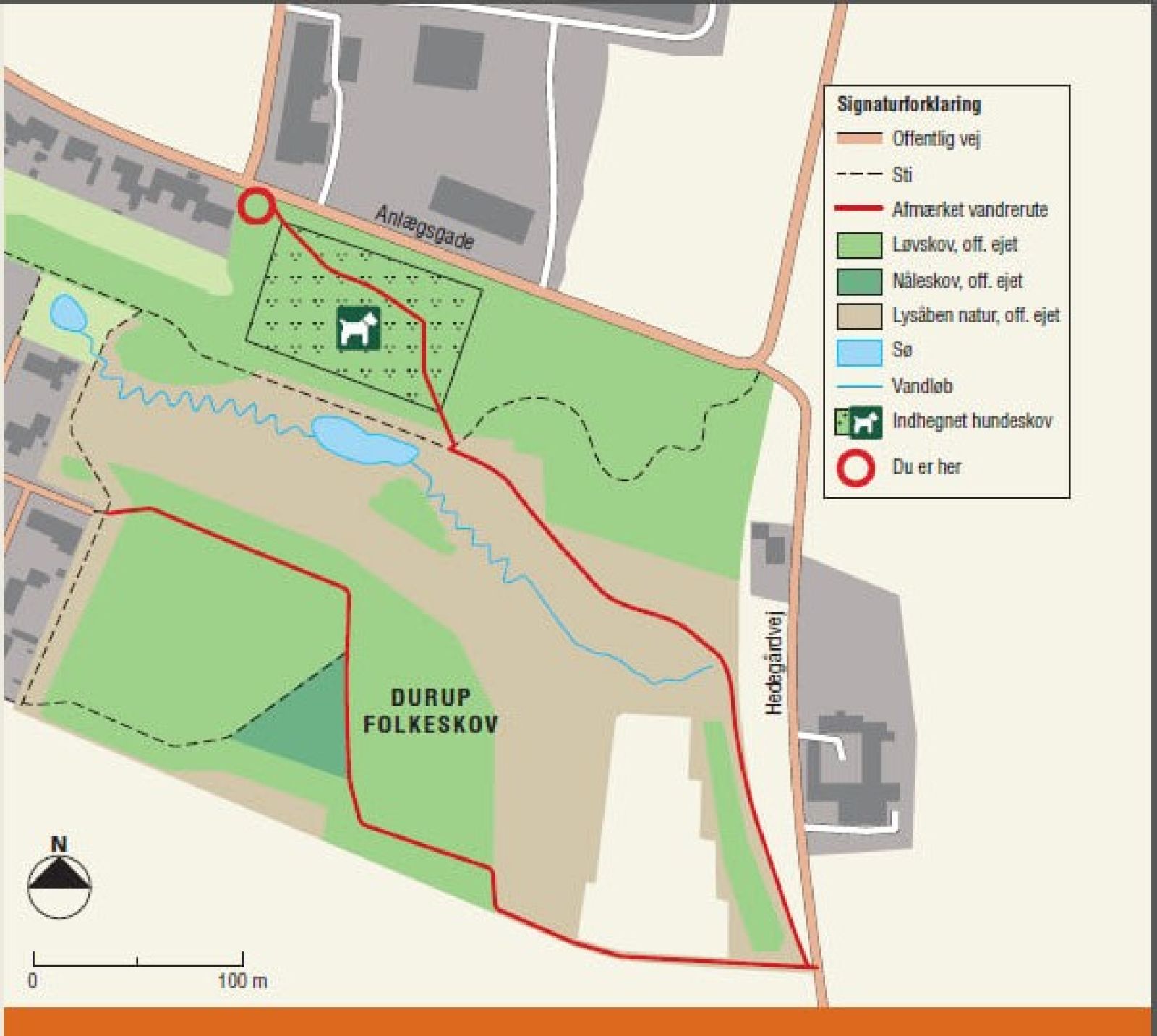 Kort over Durup Folkeskov