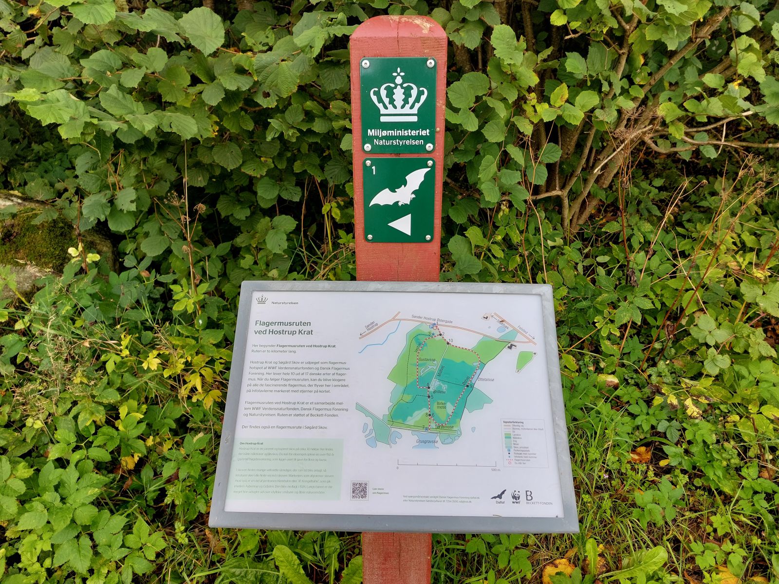 Info med kort over vandreruten