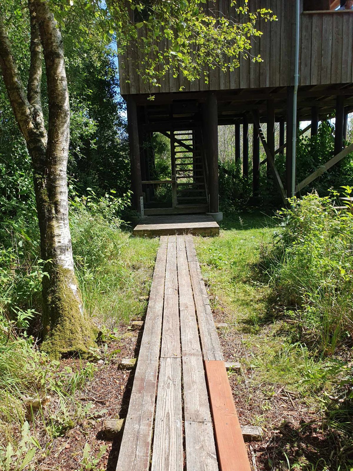 For enden af ruten er fugletårnet, for at komme op i tårnet skal man gå på trapper