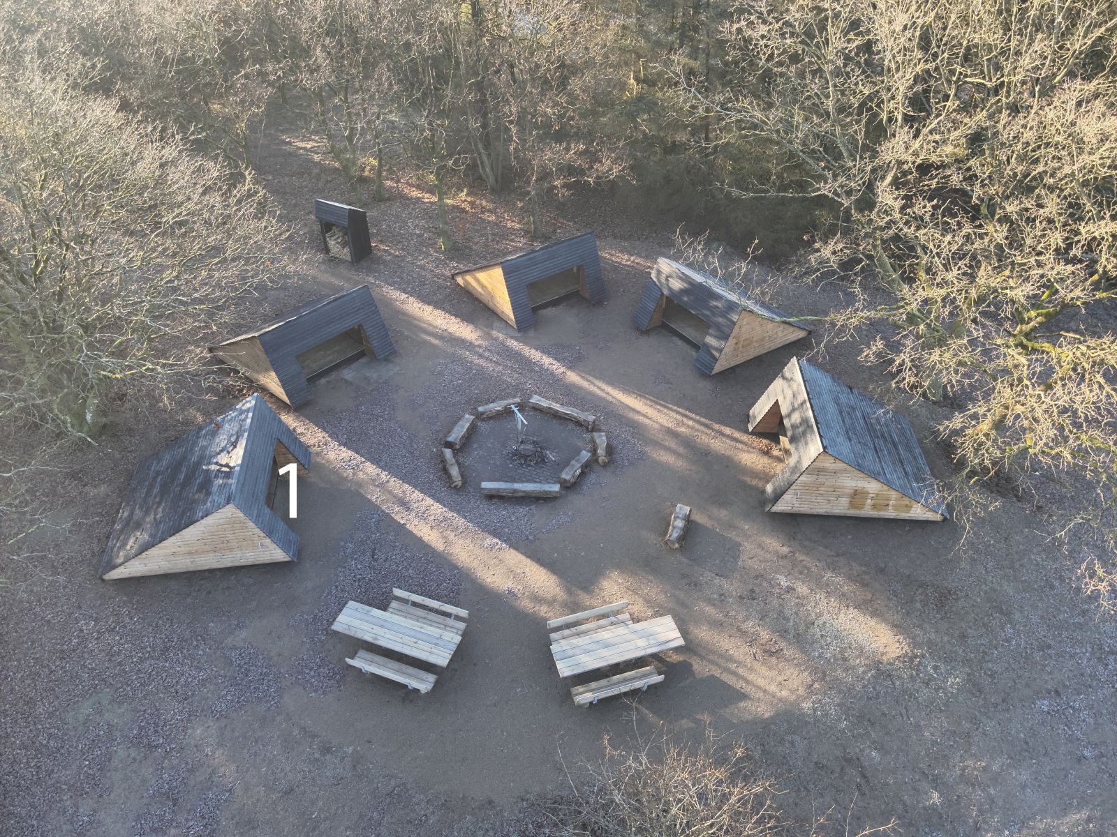 Foto med placering af shelter 1