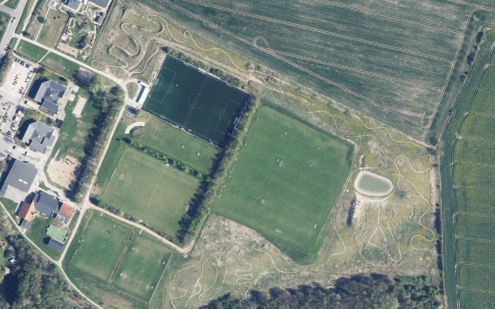 Ortofoto af sporet fra forår 2023.