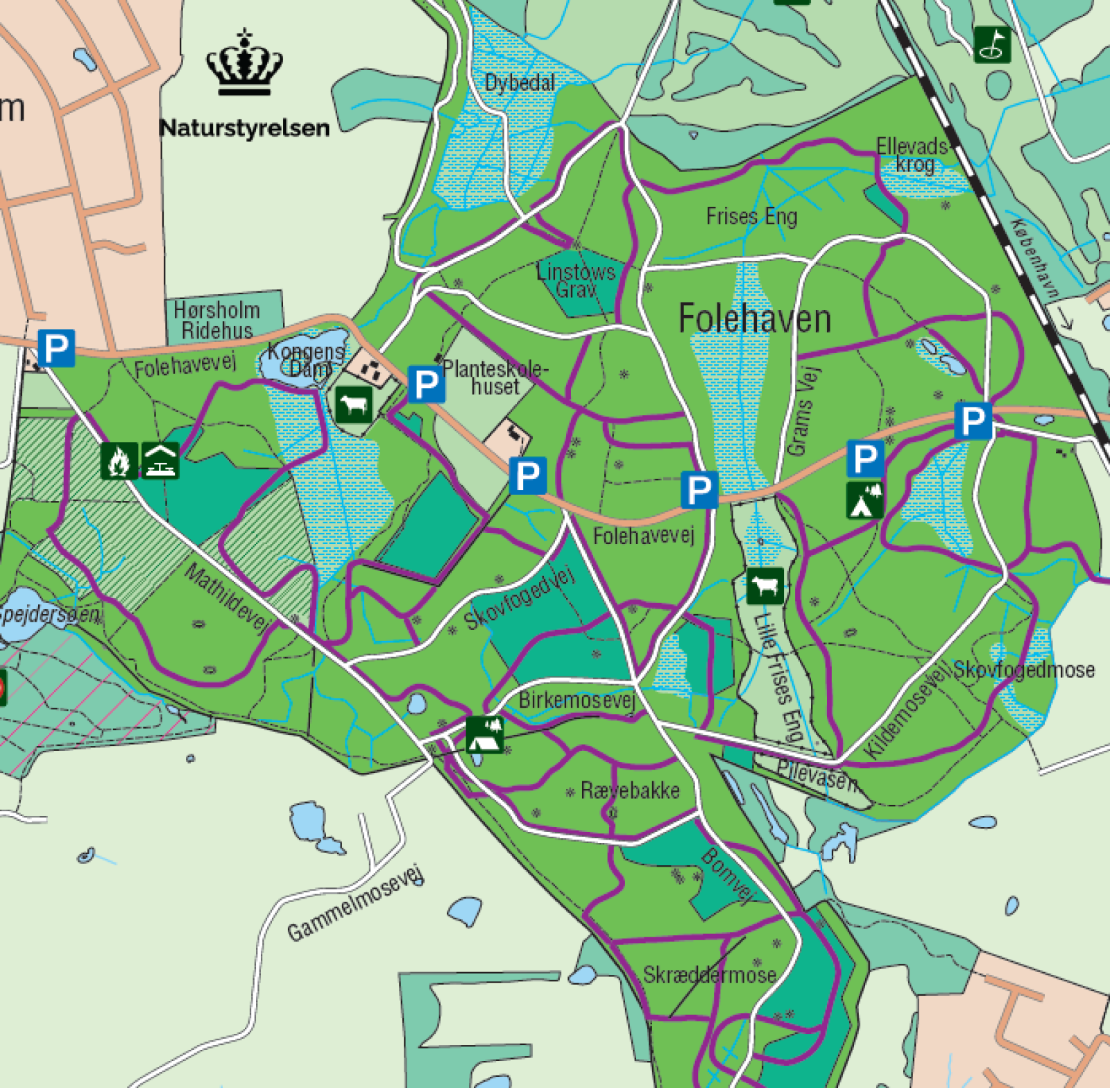 kort over Ridestier