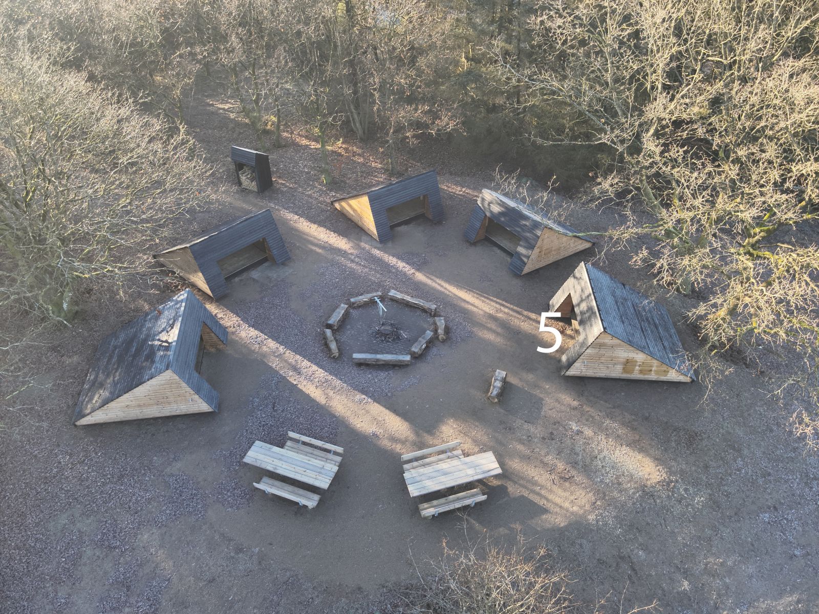 Foto der viser placering af shelter 5