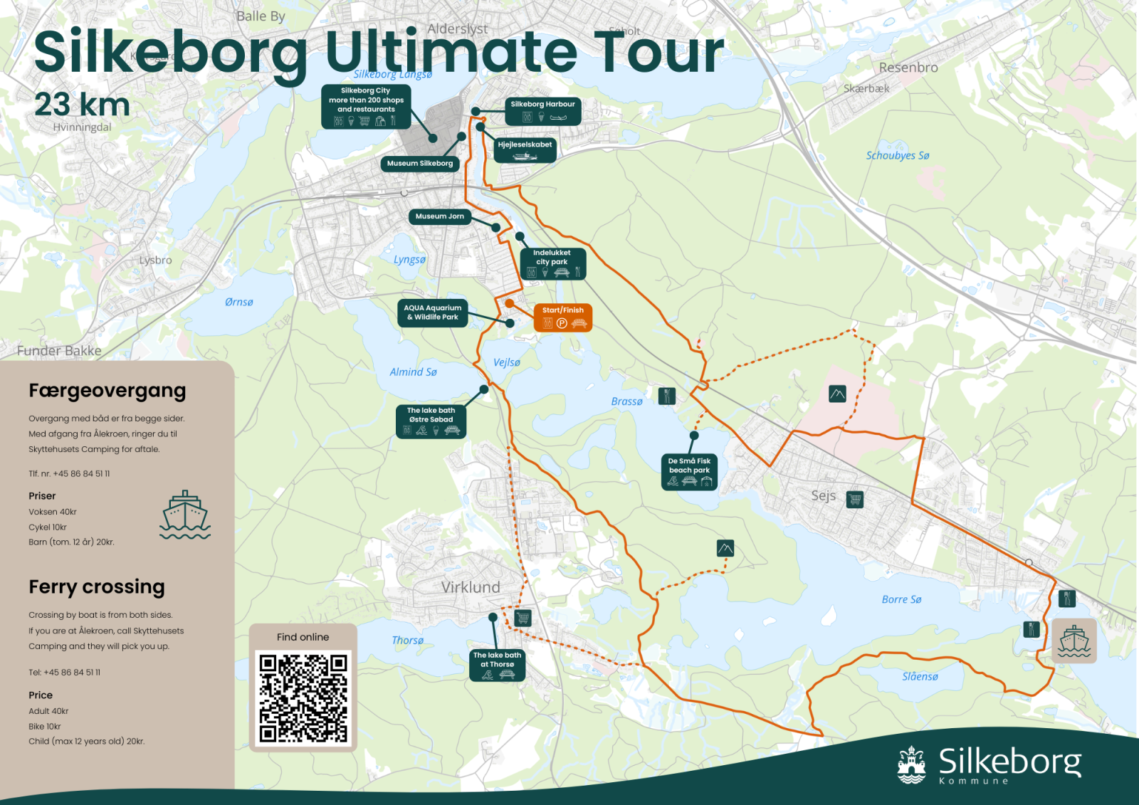 Kort der viser Silkeborg Ultimate Tour