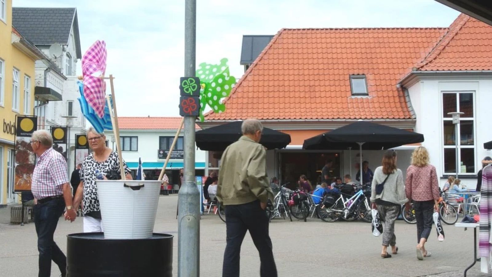 Grøn kløver som afmærkning. 