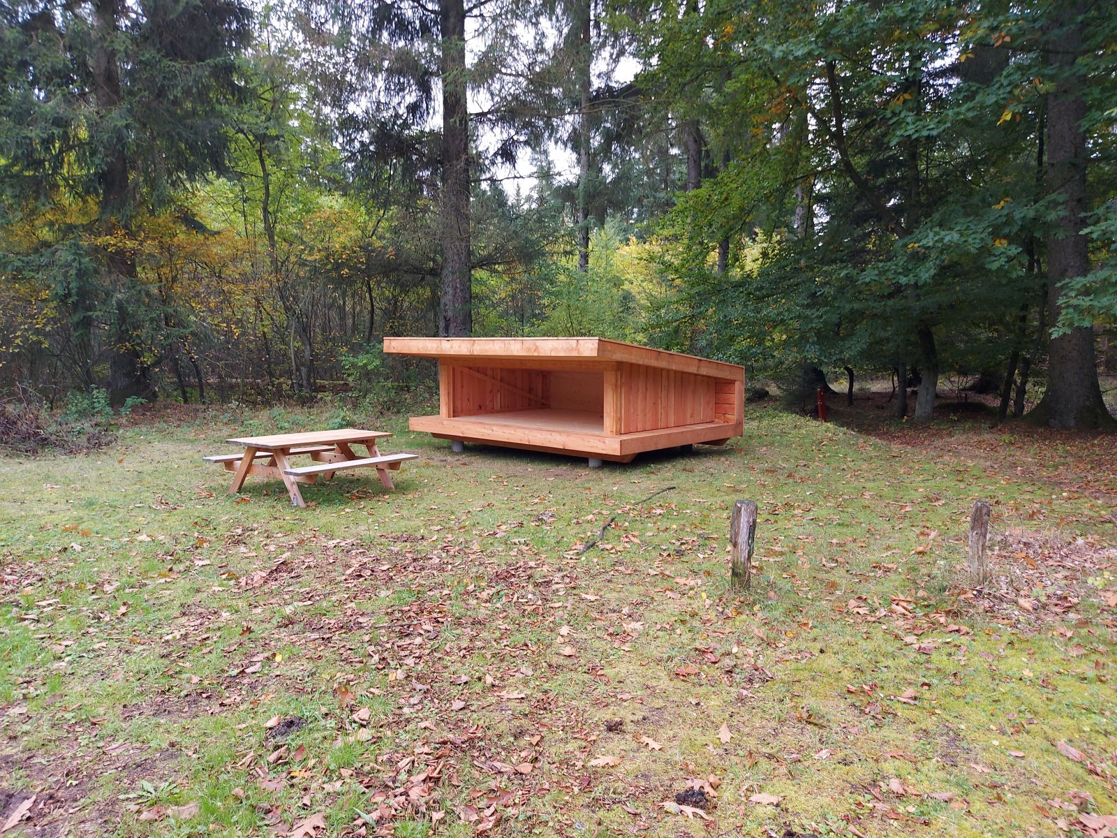 Primitiv overnatningsplads med shelter ved Urhanevej i Kompedal Plantage – miniature 3