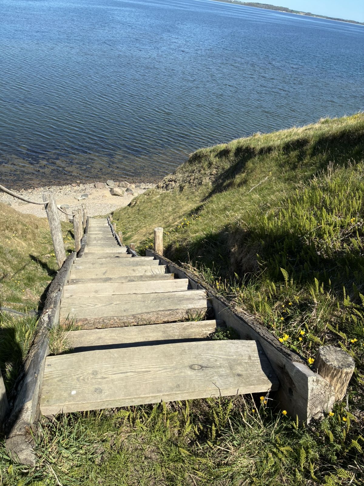 Trappe ned til stranden fra toppen af Hanklit