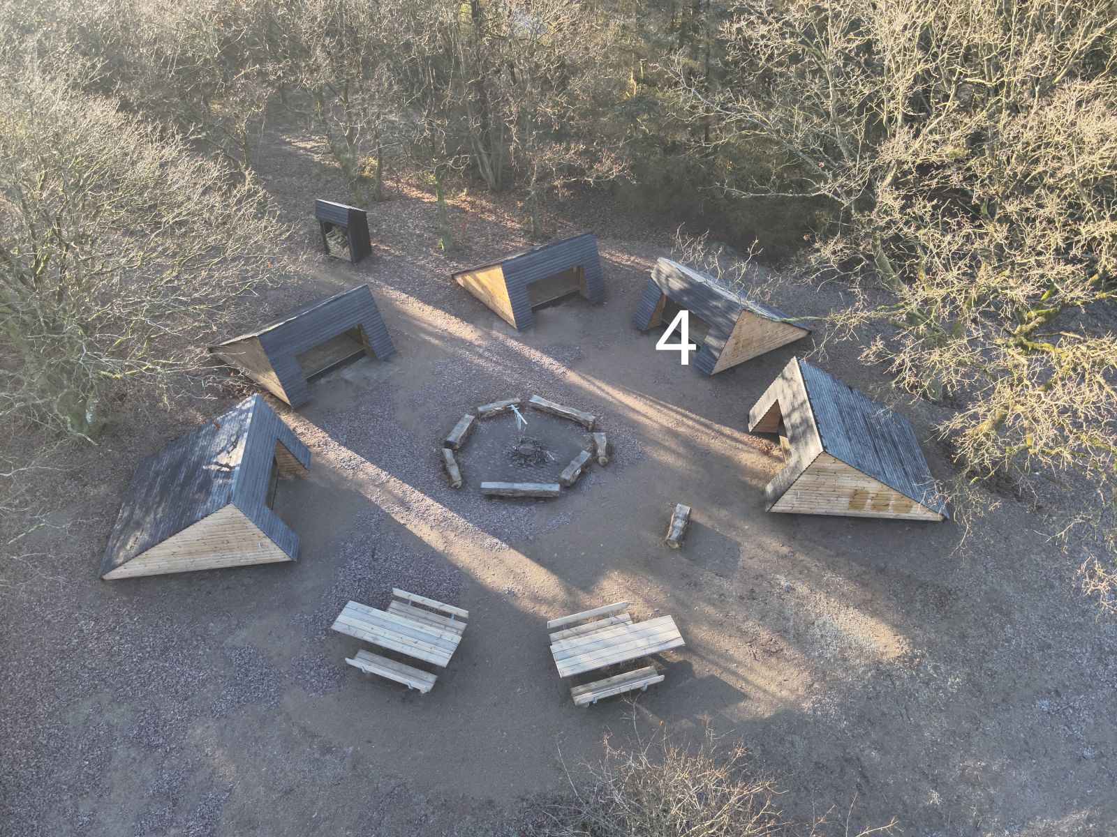 Foto der viser placering af shelter 4
