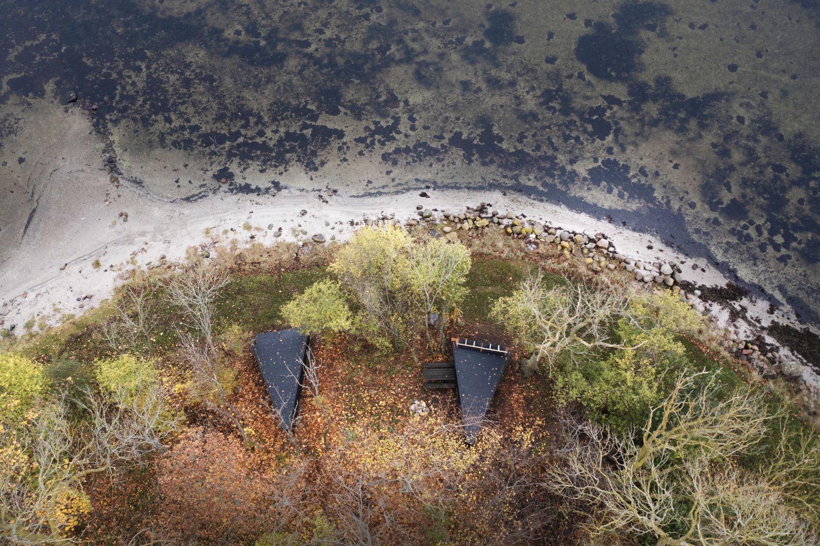 Shelterne set fra luften