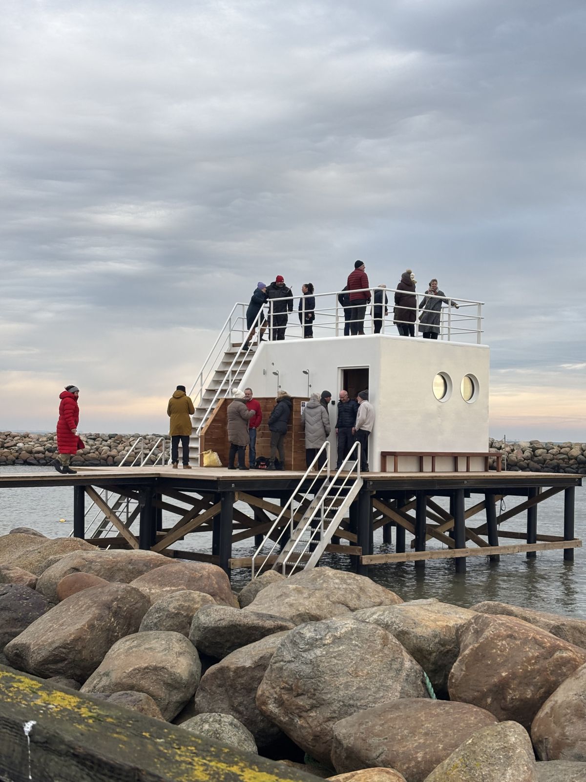 Aalbæk Havnebad på en vinterdag