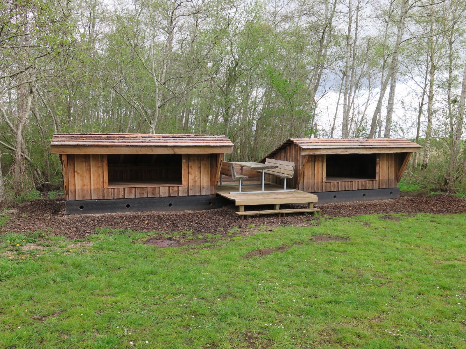 Foto af shelters ved Vemb Kanoplads